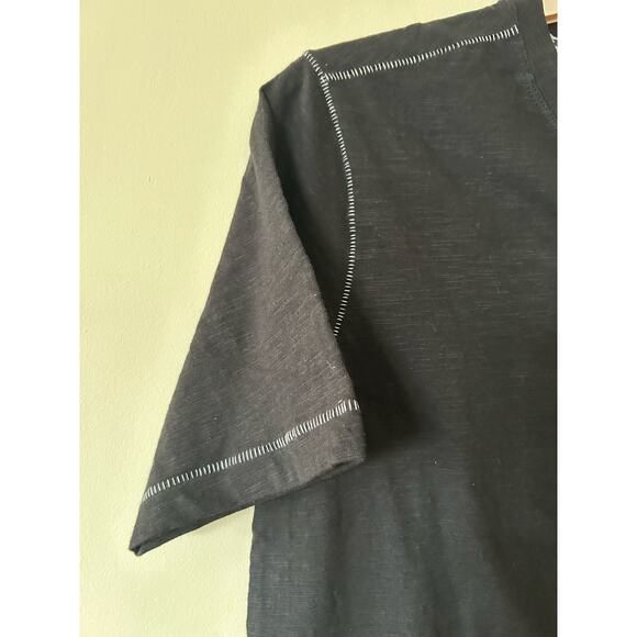 Hudson and Barrow NYC Textured Slub Crew Neck T Shirt w/ Pocket Navy Sz M NWT 28 - Picture 3 of 9